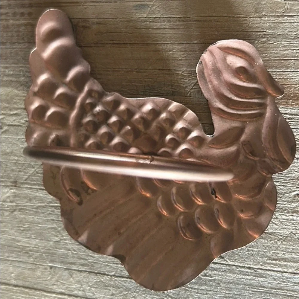 Pier 1 Thanksgiving Turkey Napkin Rings Set Of 4 Copper‎ Color Metal Holiday